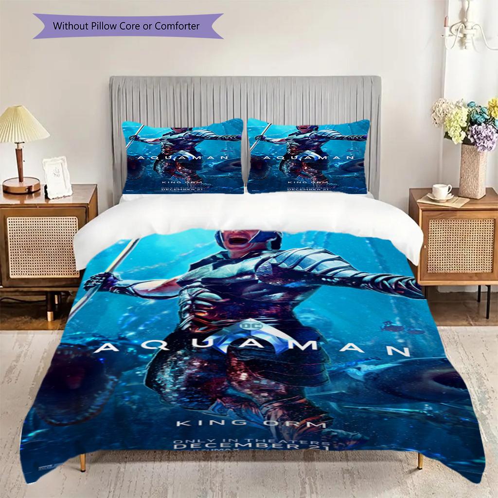 Aquaman Deep Blue Hero Bedding 1 Duvet Cover 2 Pillowcase Without Core Duvet Cover And Pillowcase Soft And Comfortable Bedding Set Bedding
