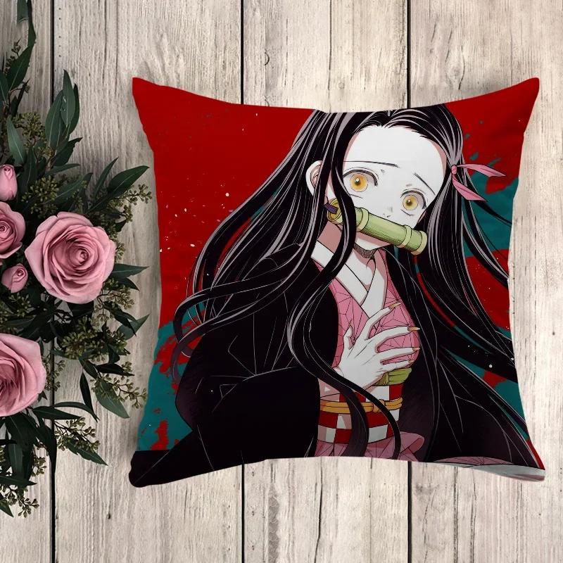 Pillow Demon Slayer Decorative Pillows for Sofa Pillowcase Decor  Cushion Cover X Car Decoration Pillowcases  Fall