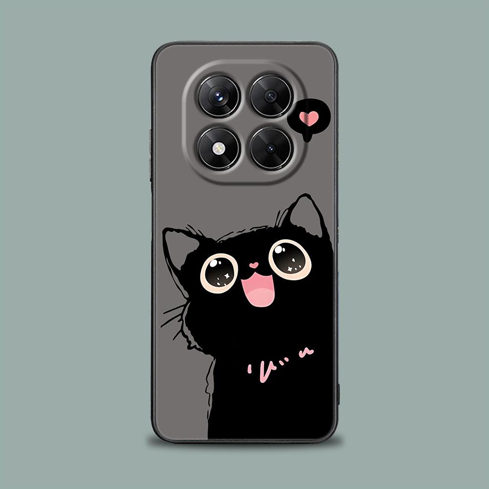Black Cats Cute cat Hello Phone Case for Xiaomi Redmi 14C 12C 10C 13C 4G Redmi Note 14 13 12 11 10 Pro Plus 5G 12S 9S Soft Cover