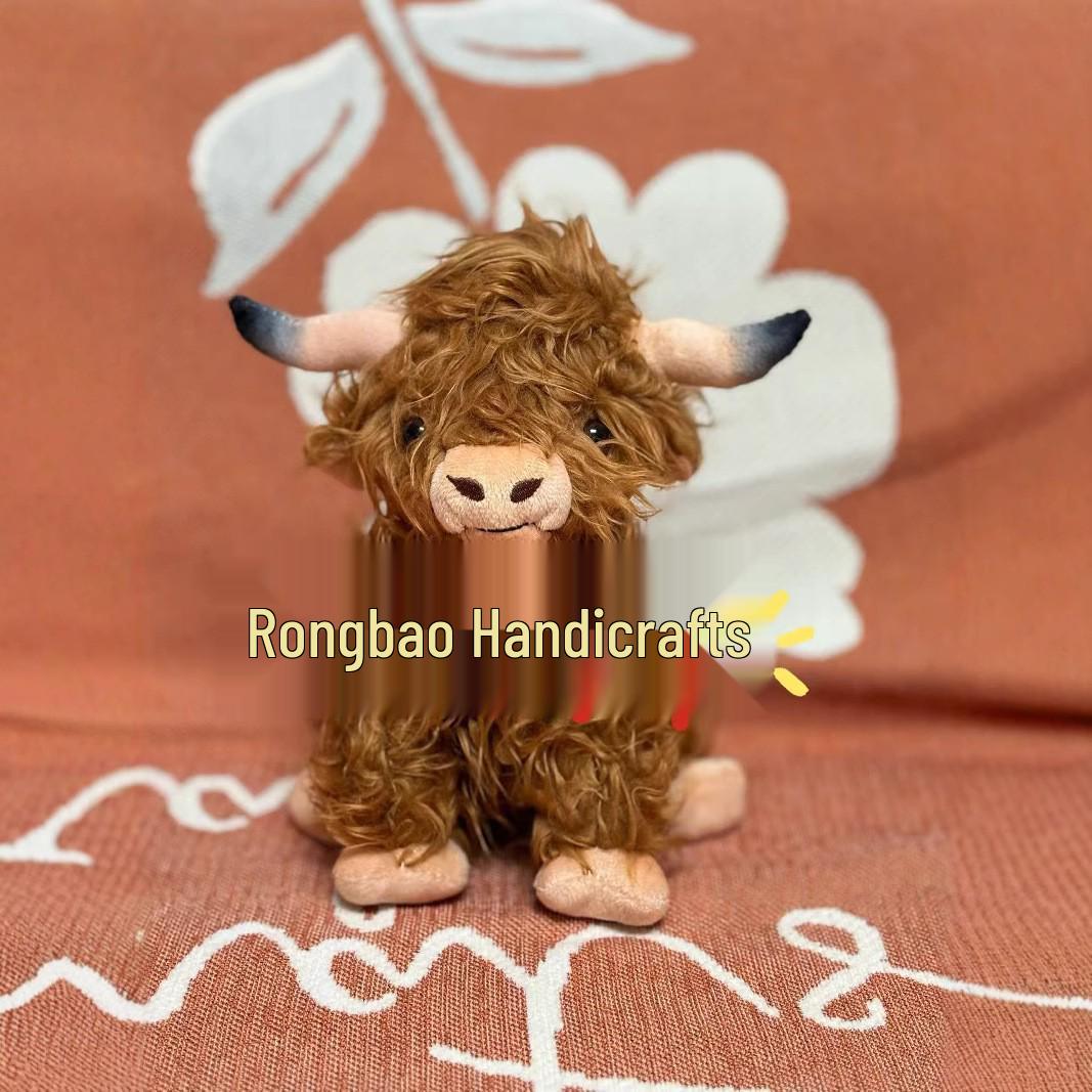 Highland Cow Plush Toy - Soft Scottish Cow Doll Gift 28cm 175g