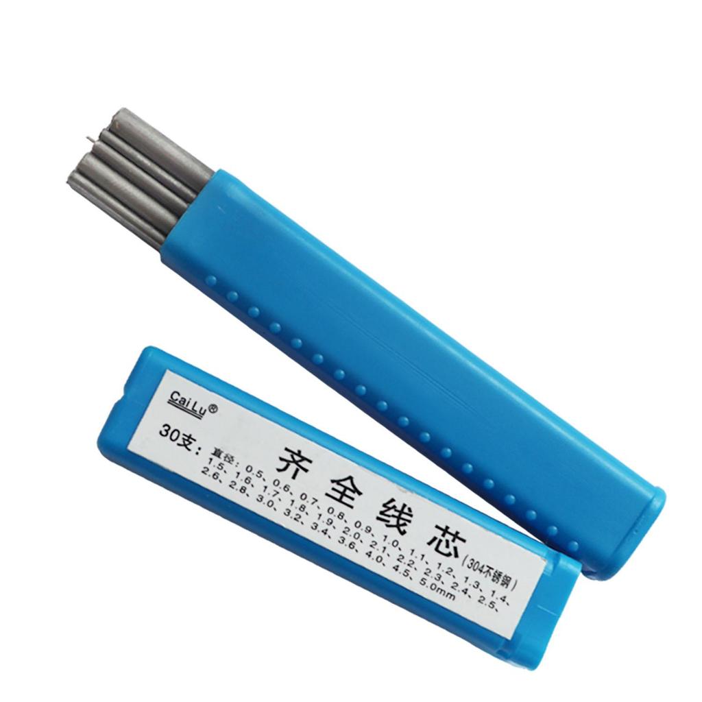 30pcs Set Solid Wire Core Stick Roll Mandrel Jewelry Gold Making Tool Stainless Steel Hollow Coil Forming Rod