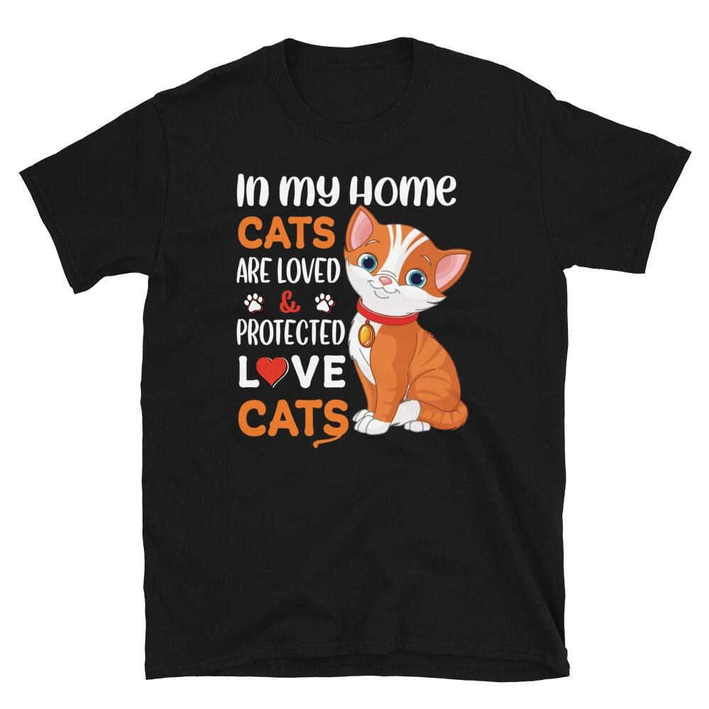 Cats Are Loved Cute Cat Funny Animal Kitty Cats T-Shirt S