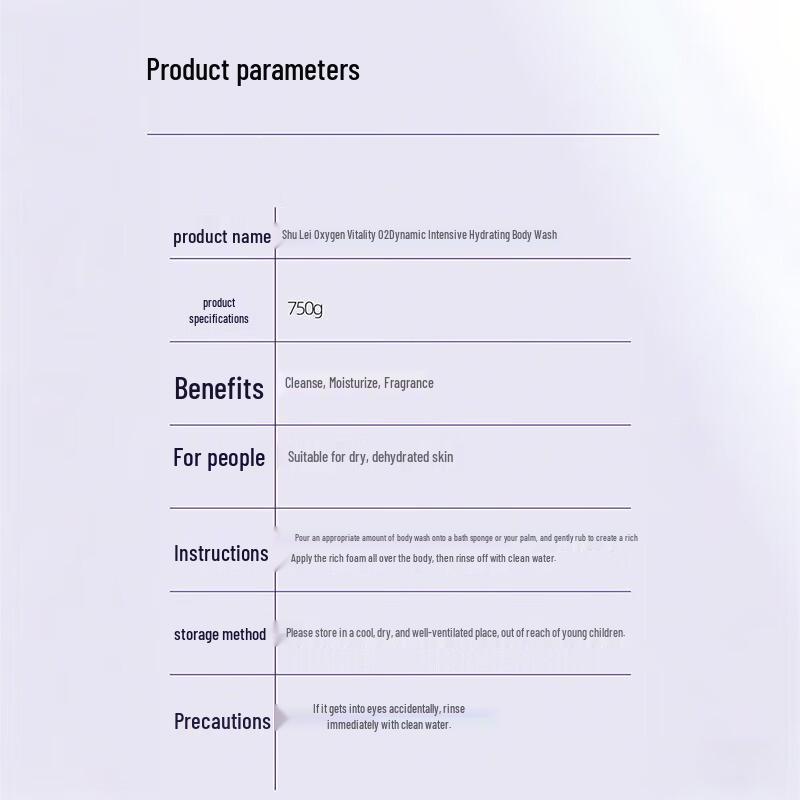 Shu Lei Tlen O2 Dynamiczny Intensywnie Nawilżający Żel pod Prysznic