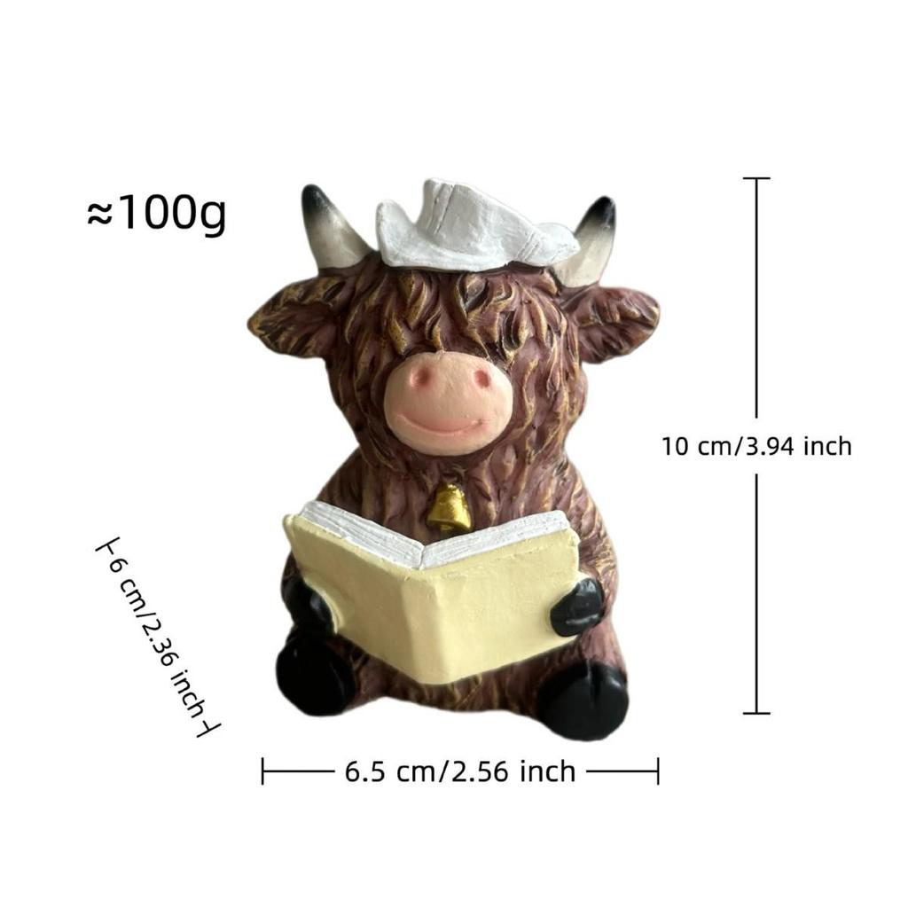Highland Cow Resin Statue: Creative Festival Bathroom and Home Decoration Gift