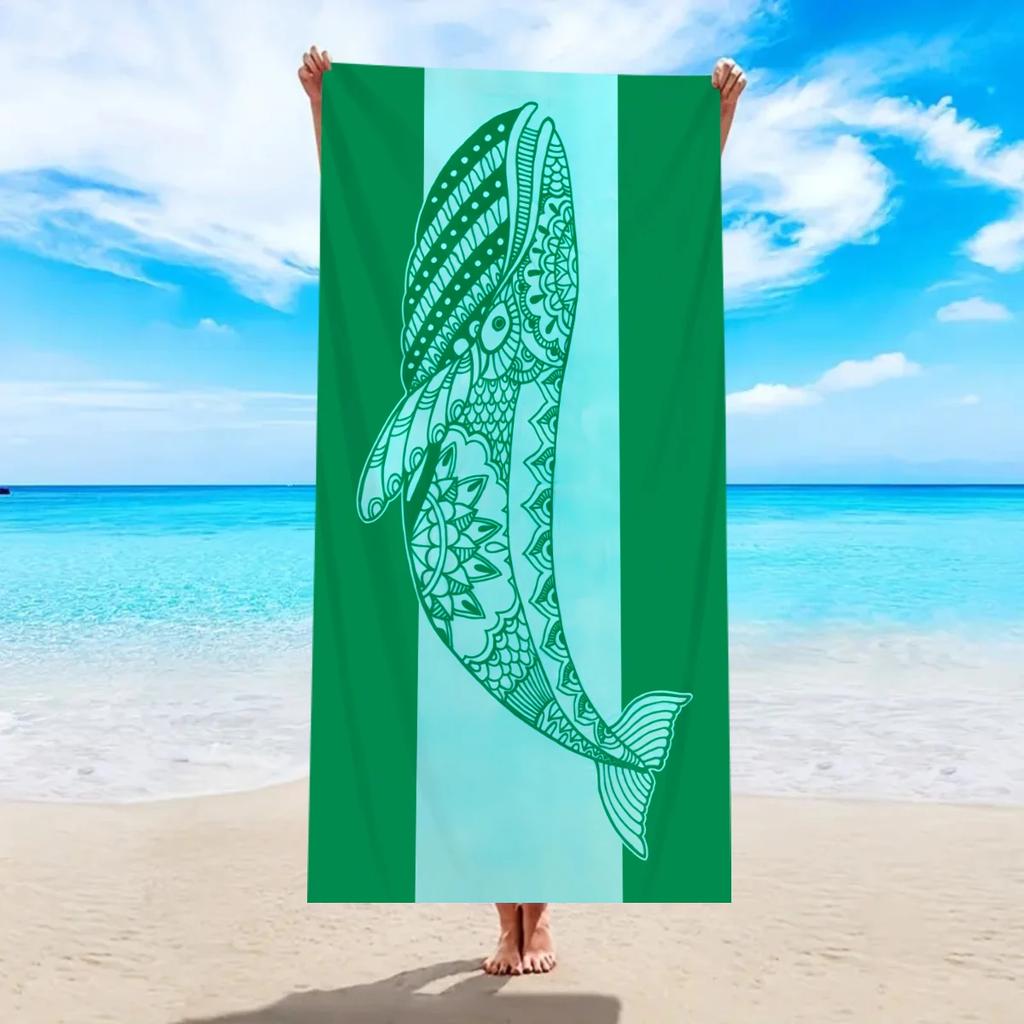 1pc Large Sized Ultra-fine Fiber Beach Towel, Quick Drying and Absorbent Multifunctional Swimming Towel, Quick Drying Beach Towe