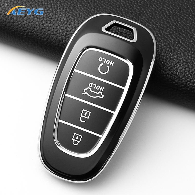 Fashion Soft Tpu Car Key Case Cover Shell For Hyundai Santa Fe Tucson Nexo Nx4 Atos Prime Solaris Key Fob Accessories