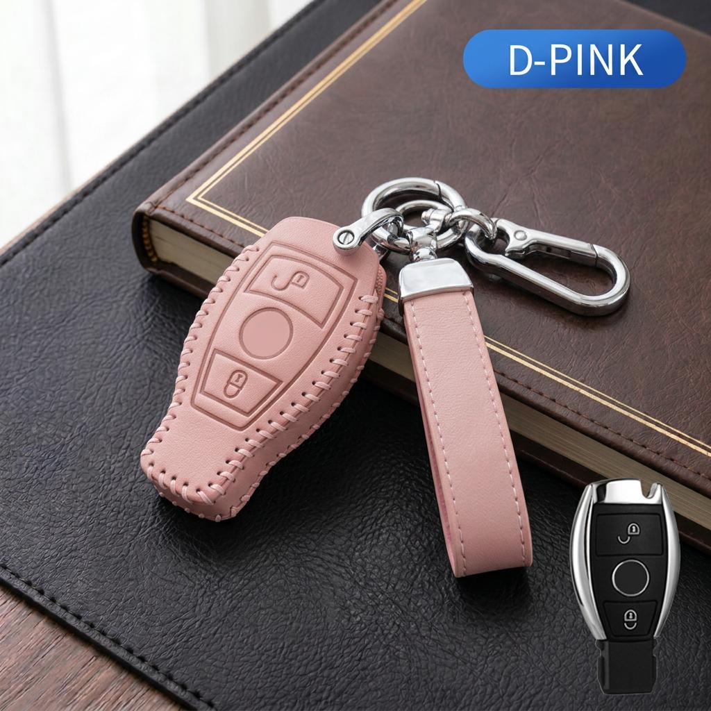 Leather Car Key Fob Cover For Mercedes Benz W203 W204 W211 W221 W245A C E S CLK GLK Vito Sprinter SLK Key Protective Case Shell