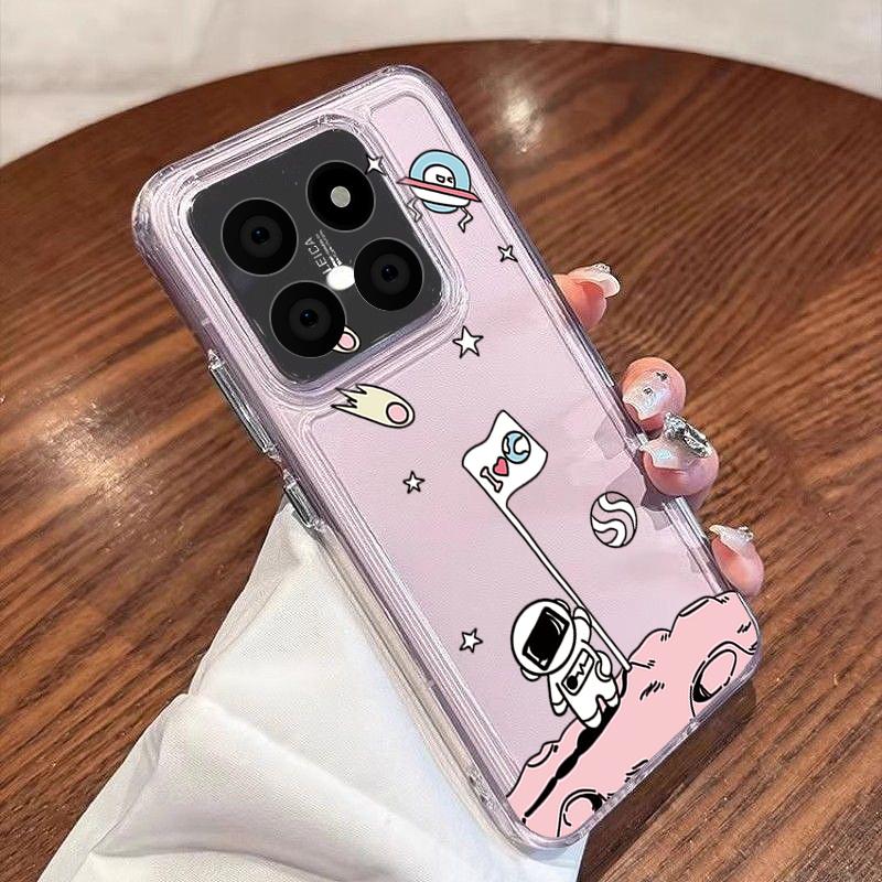 Cartoon Astronaut Planet Pattern Case For Xiaomi Redmi Note 15 Pro 4G Funda Redmi Note 14 13 Pro 5G Clear Silicone Soft Cover