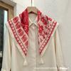 Fashion Tassel Cotton Linen Square Scarf Cute Versatile Thin Summer Decorative Shawl