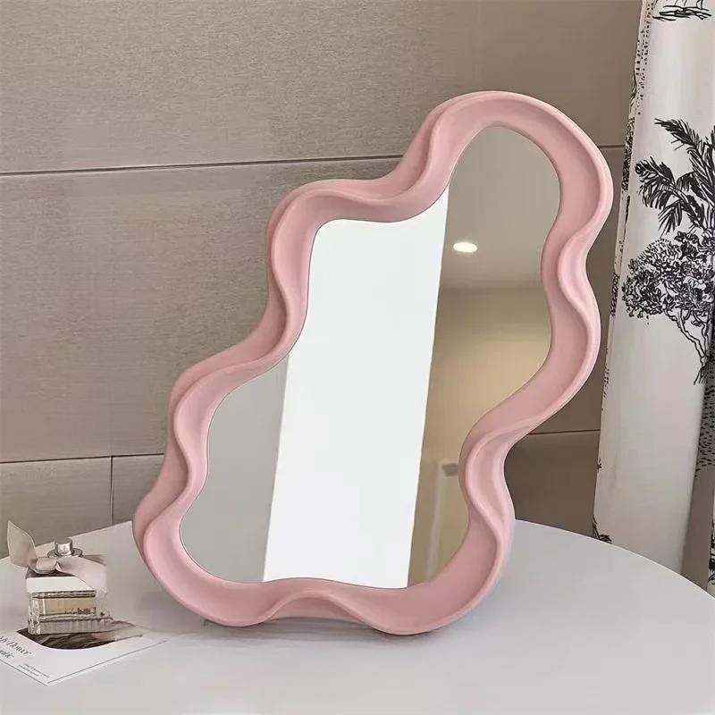 Irregular Waterproof Makeup Mirror, Cloud-shaped Vanity Mirror, Bathroom Wall-mounted & Tabletop Dual-use, Decorative Mirror