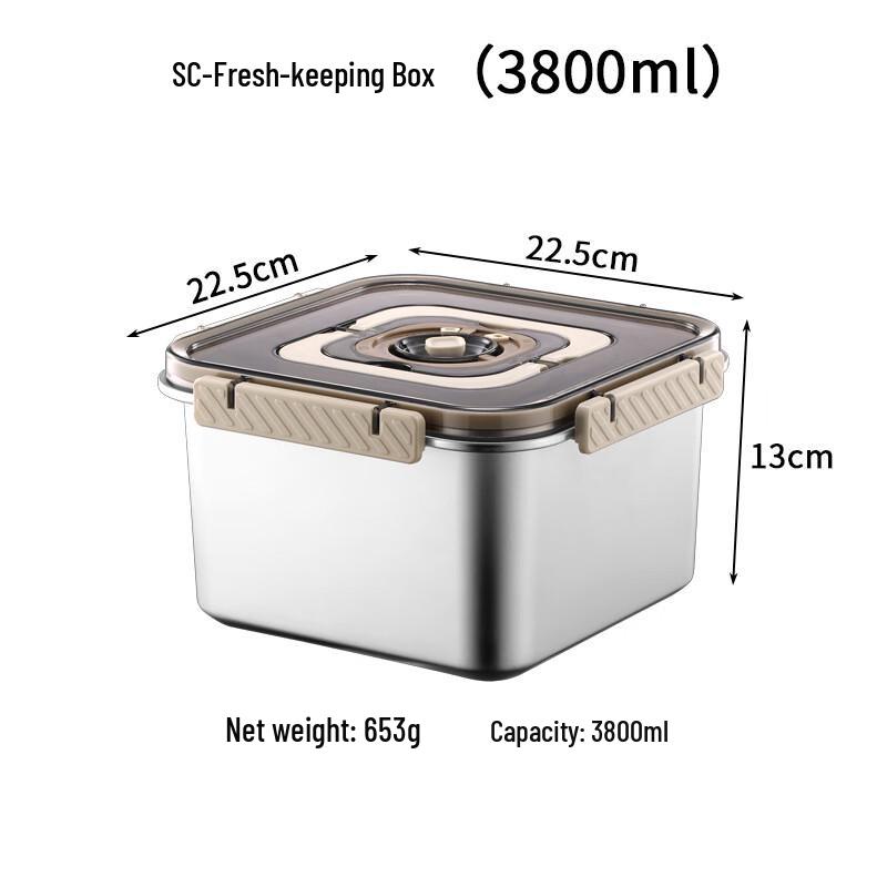 304 Stainless Steel Food Storage Container 3800ml