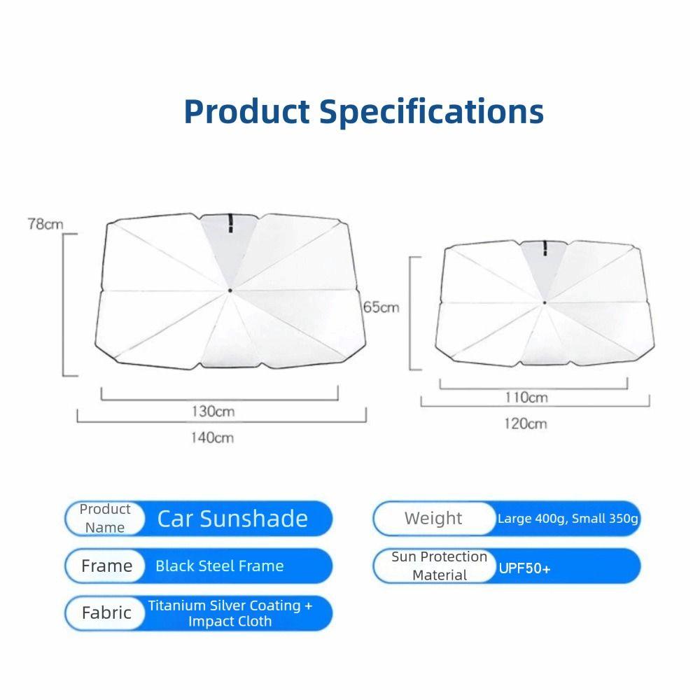 UV Protection Windshield Sun Shade Umbrella Protect Interior Keep Cool Car Sun Shade UPF 50+ Foldable Sun Visor Protector