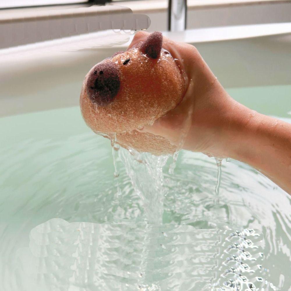 Cute Capybara Bath Balls Cartoon Bath Sponge Handhold Bath Scrubber  Exfoliating