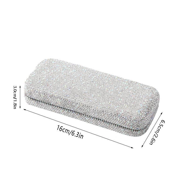 Diamond-Studded Car Sunglasses Holder - Portable Storage Box for Car Interior