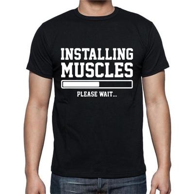 Installazione Muscoli Attendere Sollevamento Allenamento Maglietta Uomo Donna T-shirt Top Tee