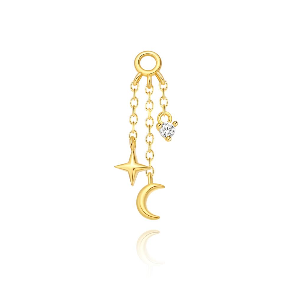 AIDE 1PC 925 Silver Zircon Piercing Chain Fit For Earring Hoops Ear Bone Studs DIY y2K Lucky Red Koi Fish Jewelry Accessories