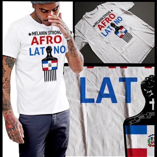 

Afro Latino T-Shirt Afro Pick With Dominican Flag African And Hispanic Heritage M