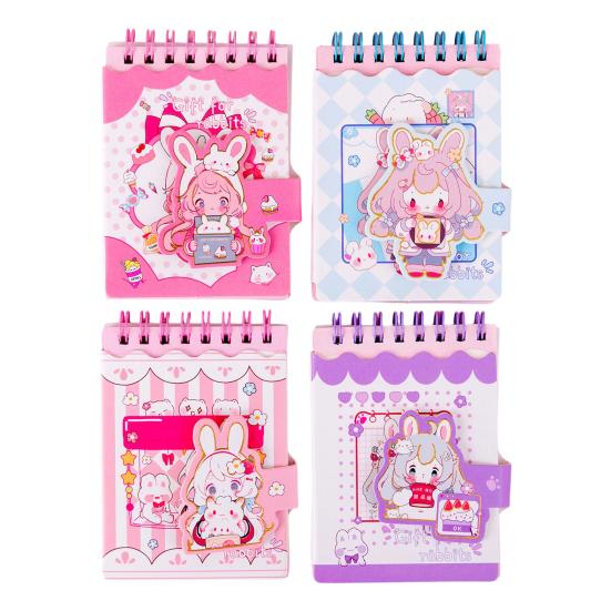 Cartoon Animal Pocket Notebook Wire Bound Memo Notepad 3D Rabbit Girl Panda Duck Mini Spiral Notebook School Office Supplies