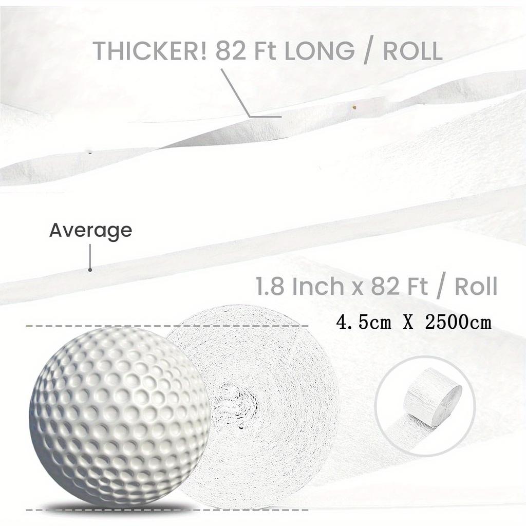 4 Rolls 328ft Crepe Paper Streamers Perl White Streamers Decorations, Crepe Paper for Birthday, Party, Wedding Decorations