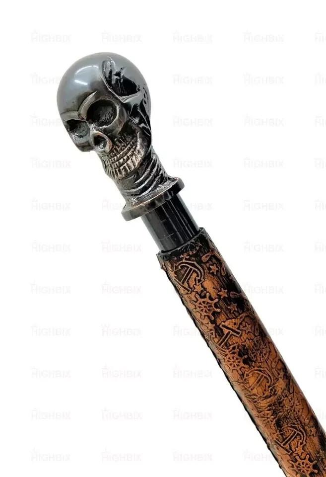 

Handmade Walking Hand Cane Stick Designer Leather Raped Walking Stick for Man коричневий