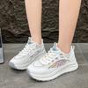 Thick-soled fashion women's shoes summer thin mesh breathable fashion trend increases versatile soft-soled white shoes