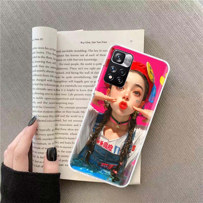 Youthful, Lively, Fashionable Girl Phone Case For Redmi Note 13 12 Pro Plus 14 15 Pro 5G 11 11T 11E 11S 10 Pro 10S 9 9S Cover Ce