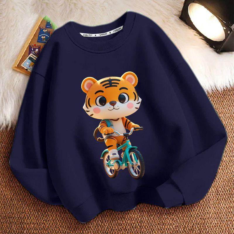 Roztomilá mikina s kapucí pro děti s malým tygříkem, ležérní top pro chlapce a dívky na jaro a podzim