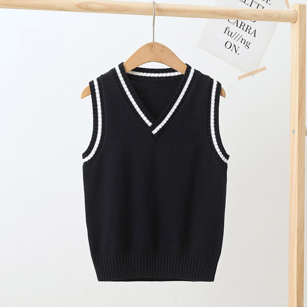 Schuluniform, ärmellos, V-Ausschnitt, Weste, Pullover, Weste für Kinder, Unisex, Freizeitkleidung