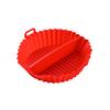 Round Silicone Fryer Liner Dual Handles Non Stick Food Grade Heat Resistant Dishwasher Safe Reusable Oven Baking Tray Basket Bowl Kitchen Supplies