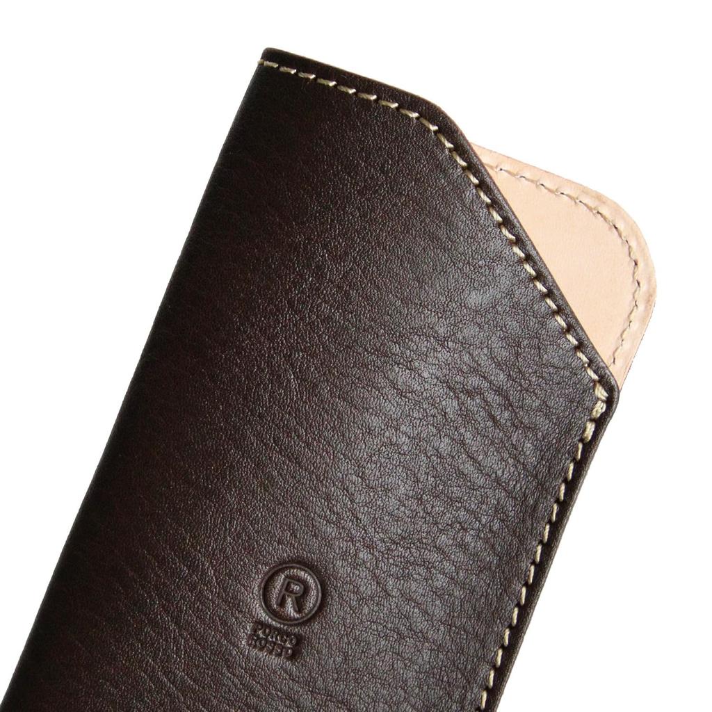 Porco Rosso Eyeglass Tochigi Made In Japan Case, Slim, Lightweight, Thin, Leather, Leather, (Chocolate) [sokunou]