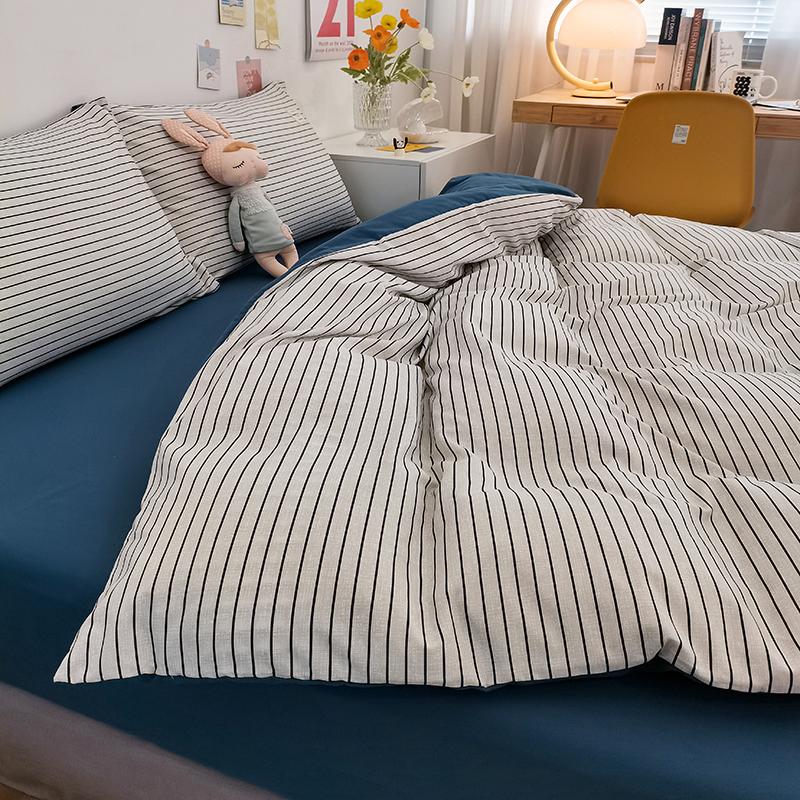 Classic Plaid Bedding Set, 1 Duvet Cover 2 Pillowcases, Brushed Microfiber, Ultra-soft,Bed Set for 1/2 People