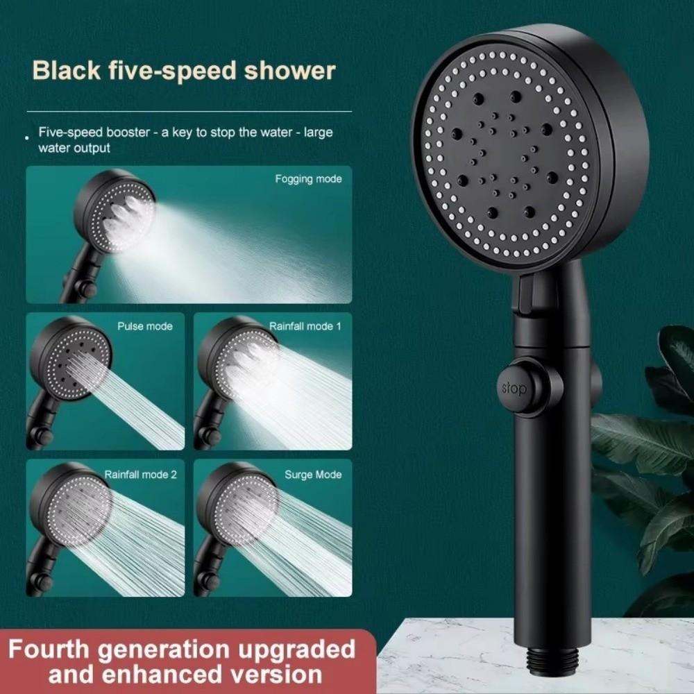 5 Modes Showerhead Adjustment Handheld Shower Hand Shower Head Set  Bathroom Accessories