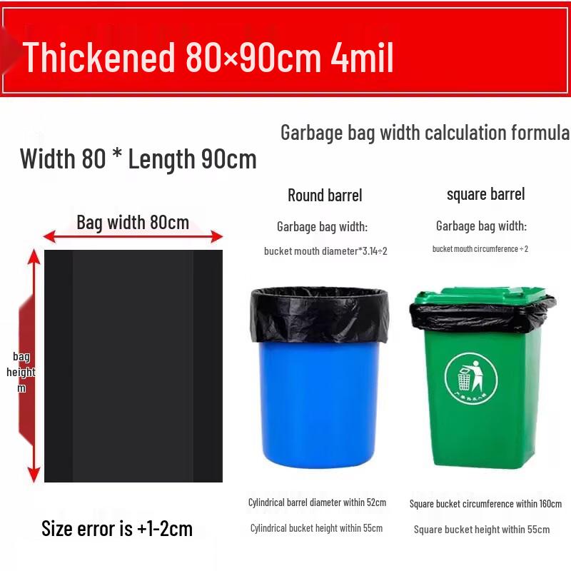 Commercial Heavy-Duty Black Plastic Garbage Bags
