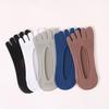 New Arrival: Men's Japanese-Style Breathable Non-Slip Fishnet Ankle Socks - Sweat-Absorbent, Five-Finger, Checkered Invisible Toe Socks