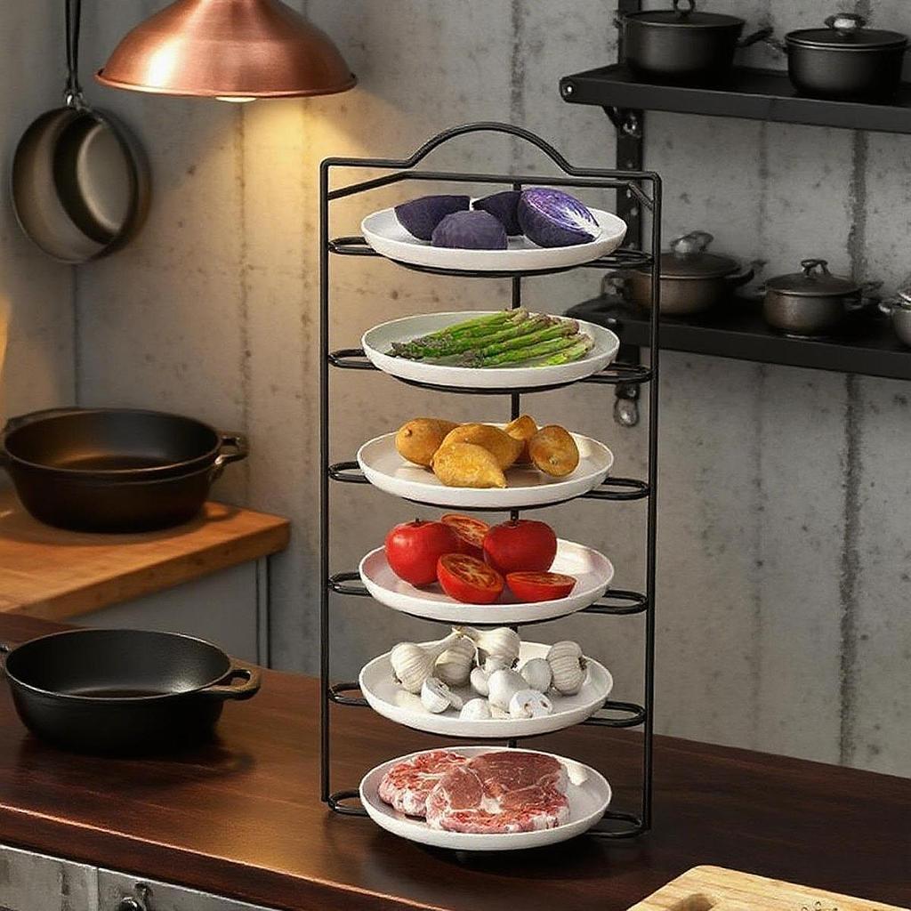 Kitchen Table Top Organizer Space Saving Metal Expandable Countertop Shelves Heavy Duty Dish Storage Rack Space Saving