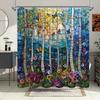 Enchanted Forest with Butterflies and Flowers Waterproof Shower Curtain for Modern Bathroom Decor, Perfect for Home Use