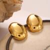 Jieding 18k Gold Plated Stainless Steel Stud Earrings: High-End European & American Design, Titanium Cross-Border Jewelry.