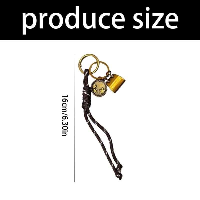 Braided Rope Keychain Lightweight Portable Detachable Design For Keys Bags Backpacks School Office Outdoor Use