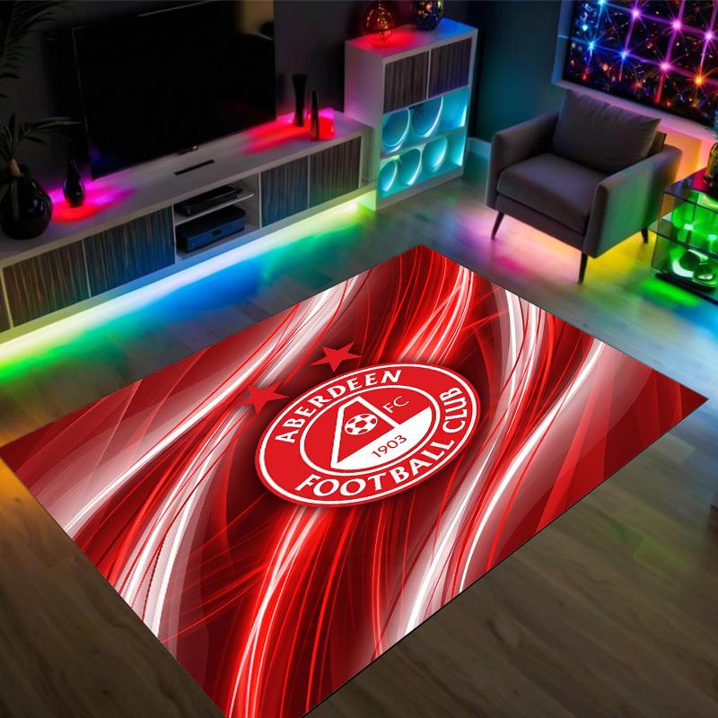 Aberdeen FC Design Crystal Velvet Carpet Cozy Non?Slip Printed Rug For Bedroom Living Room Entrance