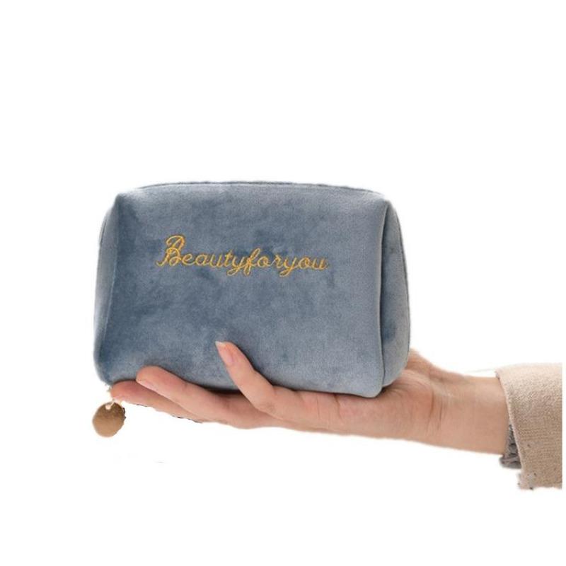Kadın Kozmetik Çantası Fermuar Kadife Güzellik Makyaj Çantaları Seyahat Kadın Kız Fırça Ruj Depolama Tuvalet Seti Kılıfı makyaj çantaları
