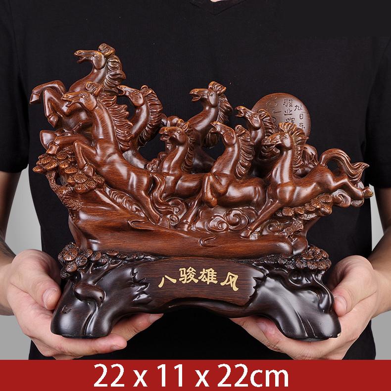 Creative Chinese Style Lucky Eight Horses Resin Auspicious Gifts Home Crafts Living Room Desk Ornaments Statue Opening Gifts