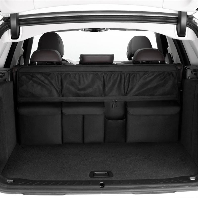 

Новый органайзер для хранения в автомобиле, сумка для багажника, универсальная, большой вместимости, сумка для хранения на спинке сиденья, сетка-карман для груза, подвесная сумка чёрный