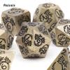 7 Pcs Yellow Dragon Metal Dice Solid Metal Polyhedral Dice Set Suitable for Role-Playing RPG  Board Game Card Game
