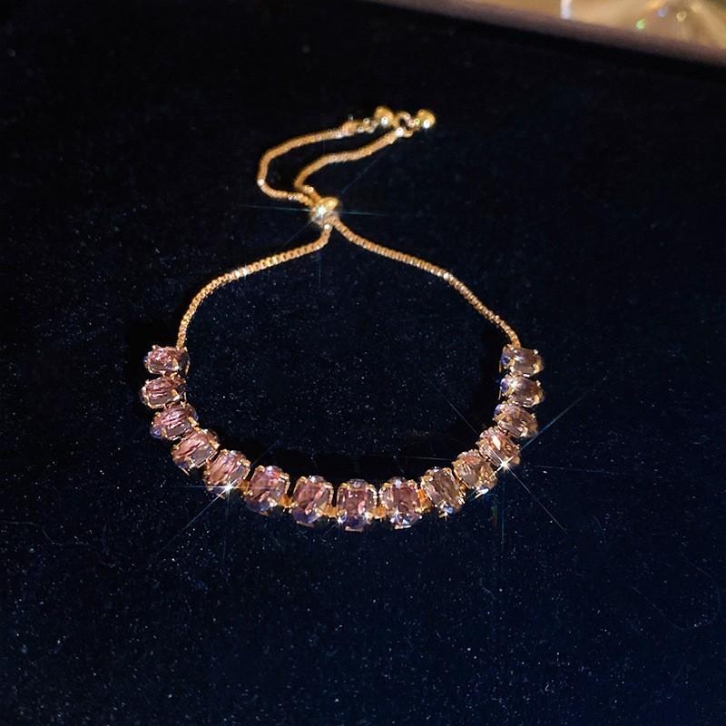 South Korea Dongdaemun Square Zircon Adjustable Bracelet Women's Simple Light Luxury Bracelet Personality Temperament High-end Jewelry