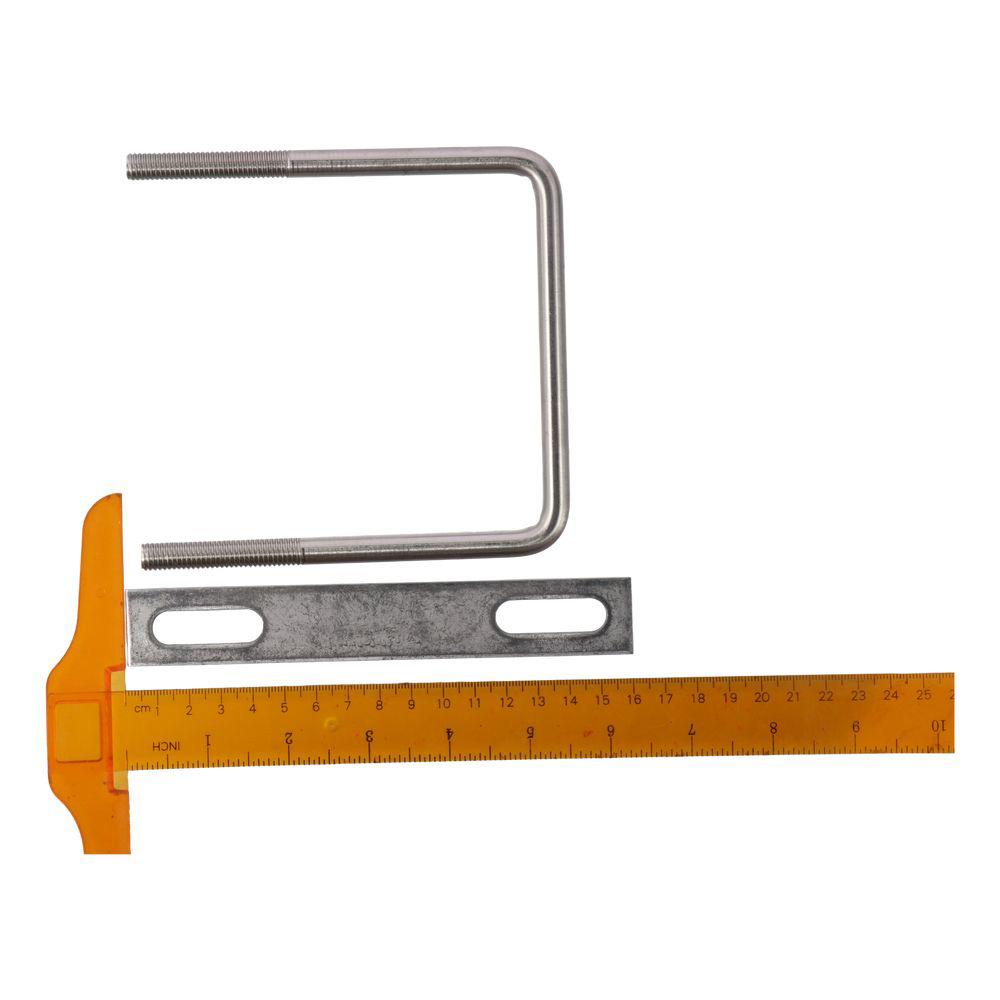 M10 firkantede U-bolter i rustfritt stål U-klemmebolt med muttere og plater U-klemmebolt