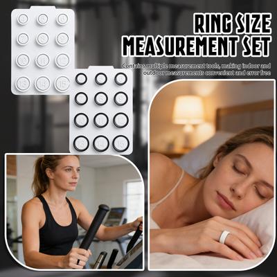 Ring 4 Sizing Kit, Compatible With -ra Ring4, Finger Measuring Tool, Smart Ring Find Your Before You Buy Ring, Size 4 To 15 - Black