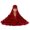 Women's Solid Color Hijab Scarf & Cotton Baseball Cap 2-Piece Set Chiffon Headscarf with Adjustable Cap Fashionable Hijab Combo