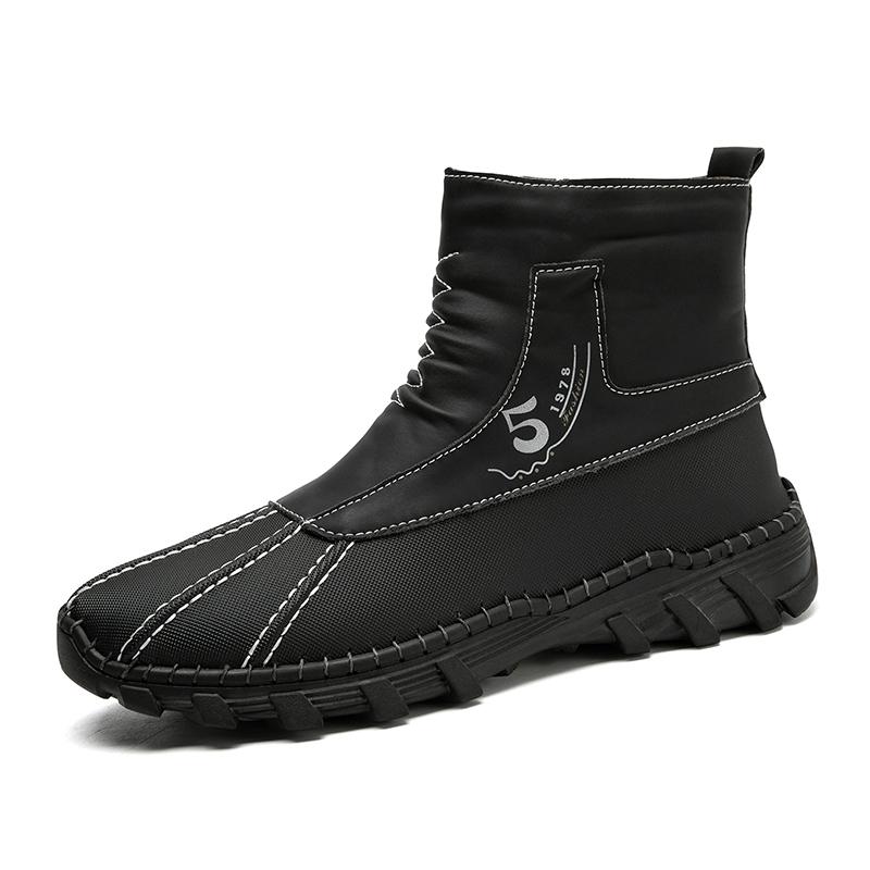 Fashion New Fashion Ankle Boots Handmade Men's High Top Casual Shoes Classic Male Slip on Walking Boots Versatile Comfy Motocross Boots