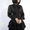 Damen Weiße Vintage Viktorianischer Stil Rüschen Langarm Bluse