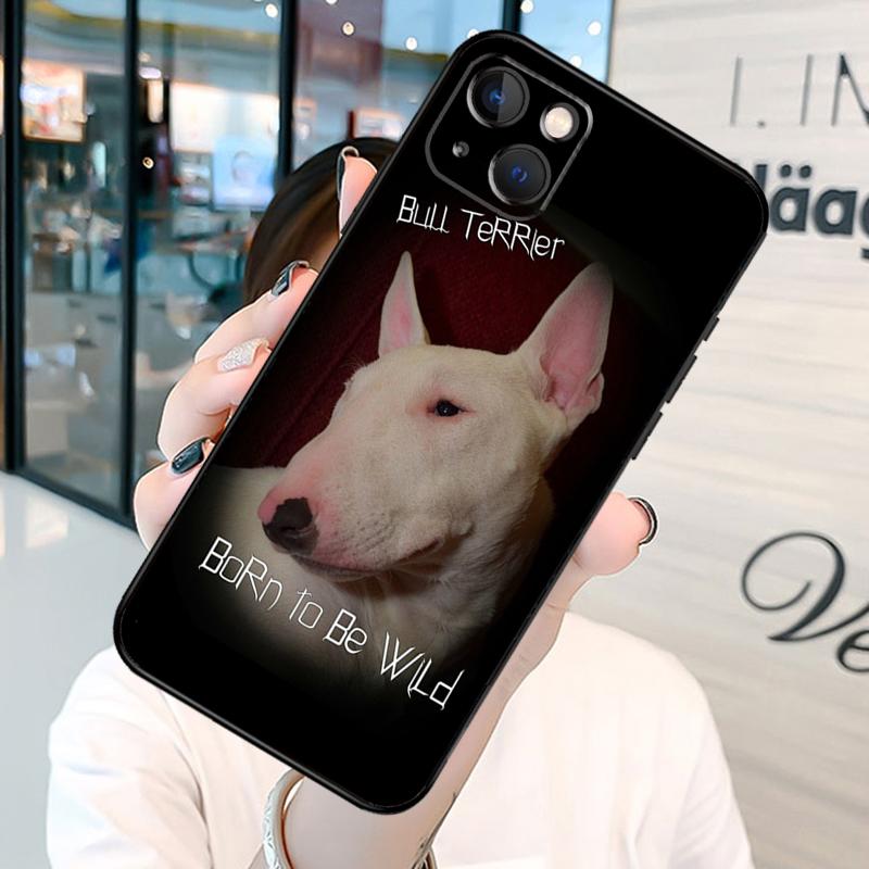 English Bull Terrier Dog Bumper Phone Case For iPhone 11 12 13 14 15 16 Pro X XR XS Max Plus Back Cover